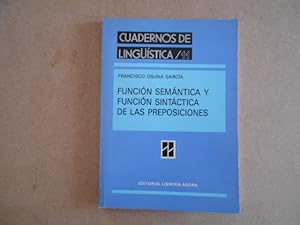 Immagine del venditore per Funcin semntica y funcin sintctica de las preposiciones. venduto da Librera Camino Bulnes