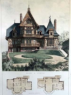 Seller image for Villas maisons de ville et de campagne composes sur les motifs des habitations de Paris moderne dans les styles des XVIe, XVIIe, XVIIIe & XIXe sicles et sure un choix des maisons les plus remarquables de l'etranger for sale by B & L Rootenberg Rare Books, ABAA