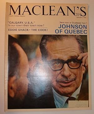 Maclean's Magazine, 3 September, 1966 - Daniel Johnson Cover Photo