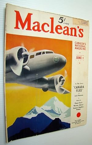 Bild des Verkufers fr Maclean's - Canada's National Magazine, June 1, 1939 - Trans-Canada Airlines (TCA) Takes to the Air! zum Verkauf von RareNonFiction, IOBA