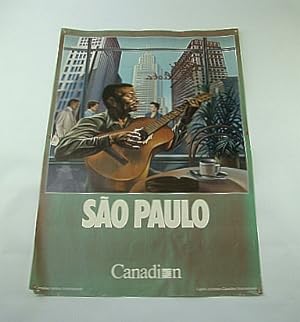 Seller image for Canadian Airlines International (CAI) Advertising Poster - Sao Paulo (Brazil) (ADV122 6/87) - With Colour Illustration By Jorge Veloso for sale by RareNonFiction, IOBA
