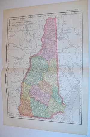 Rand McNally & Co.'s 1901 Coloured Map of the State of New Hampshire
