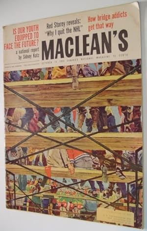 Imagen del vendedor de Maclean's Magazine - October [Oct.] 10 1959 - Beothuck Indians Murdered For Fun / Duddy Kravitz a la venta por RareNonFiction, IOBA