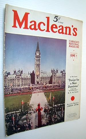 Bild des Verkufers fr Maclean's - Canada's National Magazine, 1 June, 1940 - The Rowell-Sirois Report zum Verkauf von RareNonFiction, IOBA