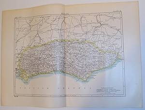 Map of Sussex, England - Circa 1902