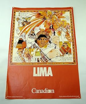 Seller image for Canadian Airlines International (CAI) Advertising Poster - Lima (Peru) (ADV114 7/87) - With Colour Illustration By Heather Woodall for sale by RareNonFiction, IOBA