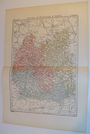 Colour Map of Oxford, Buckingham, & Berks: Circa 1902