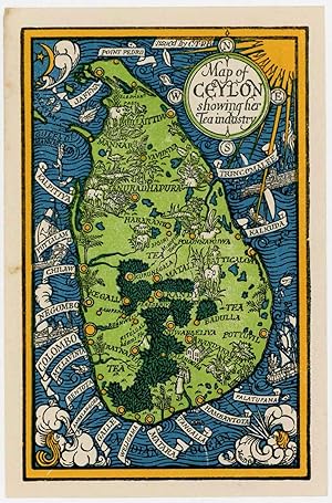 Map of Ceylon showing her Tea industry.