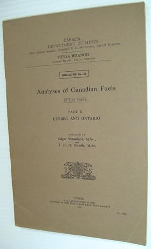 Seller image for Analyses of Canadian Fuels - Part II: Quebec and Ontario for sale by RareNonFiction, IOBA