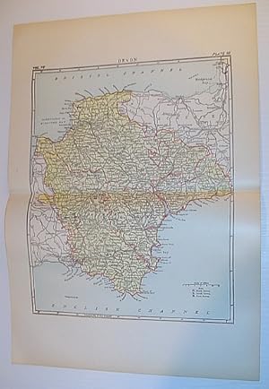 Colour Map of Devon - Circa 1902