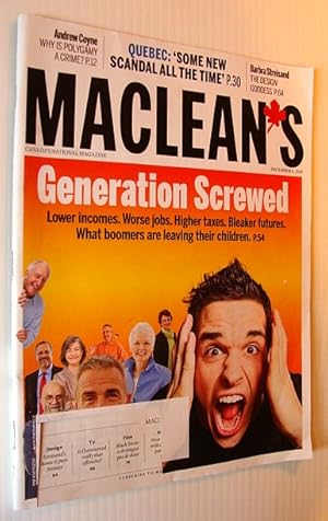 Maclean's Magazine, 6 December 2010 - Generation Screwed! - What Boomers are Leaving Their Children