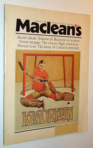 Maclean's - Canada's National Magazine, February 1973 - Ken Dryden Cover Illustration