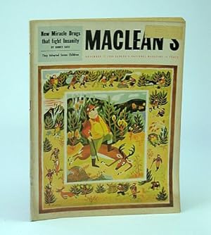 Seller image for Maclean's - Canada's National Magazine, November (Nov.) 12, 1955 - Buck Crump and the CPR / The Unconquered Warriors of Ohsweken / Death of Jumbo the Elephant / Ben Ward-Price for sale by RareNonFiction, IOBA