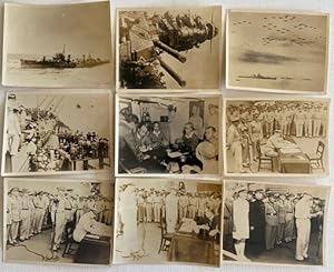 Archive of 9 Original Photos of the Japanese Surrendering, with MacAuthur and Nimitz