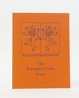 The Rampant Lions Press: a Printing Workshop Through Five Decades
