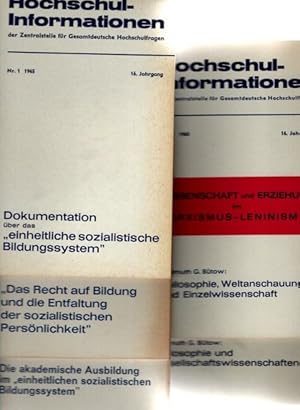 Hochschul-Informationen der Zentralstellle für Gesamtdeutsche Hochschulfragen. Konvolut 16.Jahrga...