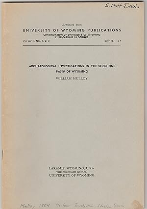 Archaeological Investigations in the Shoshone Basin of Wyoming