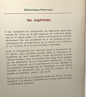 Seller image for Les Sophistes - coll. bibliothque histtorique for sale by crealivres