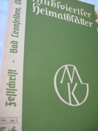 Festschrift Bad Leonfelden Ob.Öst. Mühlviertler Heimatblätter Jg.II, 5/6 1962