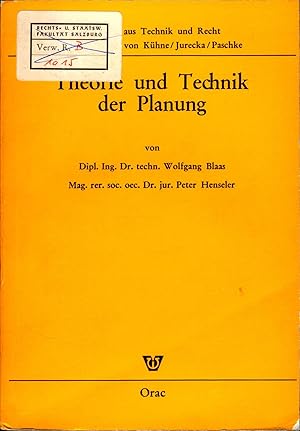 Seller image for Theorie und Technik der Planung Planungsinstrumente - Planungssysteme for sale by avelibro OHG