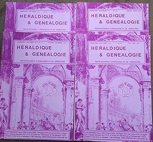 Revues Héraldique & Généalogie / année complète 1990 (sommaires des revues dans les photos)