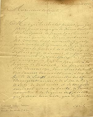 [Eigenhändiger Brief von 1813]. -