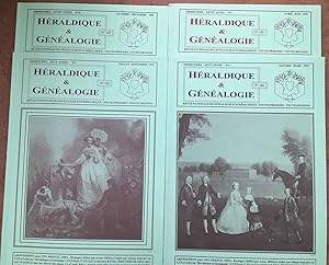 Revues Héraldique & Généalogie / année complète 1995 (sommaires des revues dans les photos)