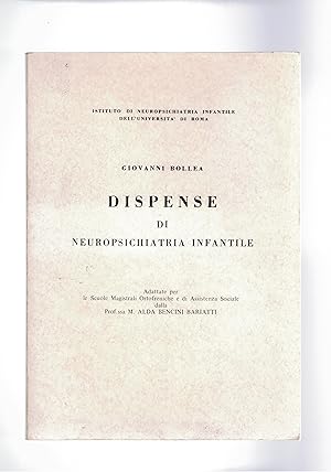 Immagine del venditore per Dispense di neuropsichiatria infantile. Adattate per le scuole magistrali. venduto da Libreria Gull