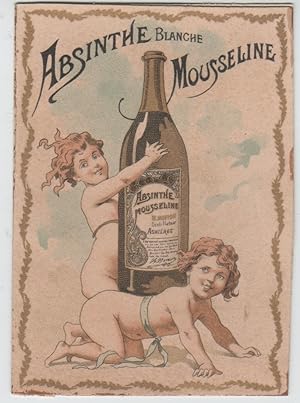 "ABSINTHE BLANCHE MOUSSELINE" Etiquette-chromo originale (entre 1890 et 1900)