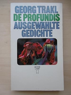 Bild des Verkufers fr De Profundis. Ausgewhlte Gedichte. (Zusammengestellt und herausgegeben von Manfred Kluge). zum Verkauf von Antiquariat Steinwedel