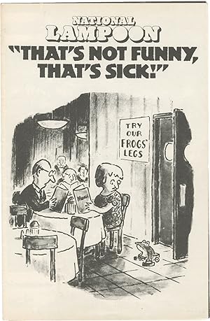 Image du vendeur pour National Lampoon "That's Not Funny, That's Sick!" (Original program for the 1978 music and comedy road show) mis en vente par Royal Books, Inc., ABAA