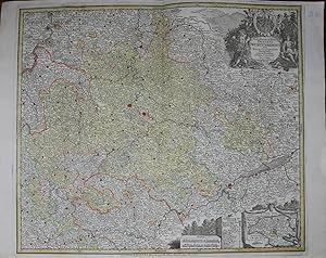 Bild des Verkufers fr Nova et accuratiima Ducatus Wurtenbergici cum territoris conterminis. Kupferstichkarte des Herzogtums Wrttemberg von Tobias Lotter. zum Verkauf von Antiquariat  Braun