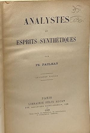 Imagen del vendedor de Analystes et esprits synthtiques - 2 dition a la venta por crealivres