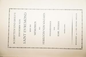 Schriften und Briefe des Herrn von Saint Evremont und die Memoiren der Herzogin von Mazarin.