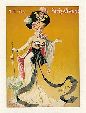 "FLUCTUAT NEC MERGITUR / PARIS-VIVANT N° 3" Affichette d'intérieur originale entoilée / Litho par...