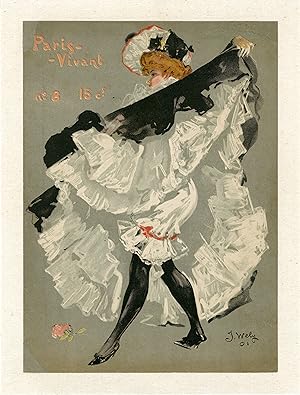 "FROU-FROU / PARIS-VIVANT N° 8" Affichette d'intérieur originale entoilée / Litho par Jacques WEL...