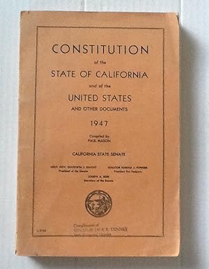 Imagen del vendedor de Constitution of the State of California (Compliments of Senator Jack B Tenney) a la venta por Sheapast Art and Books