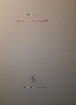 Imagen del vendedor de Ricordo di Ricciardi a la venta por librisaggi