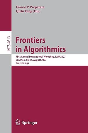 Bild des Verkufers fr Frontiers in Algorithmics zum Verkauf von moluna