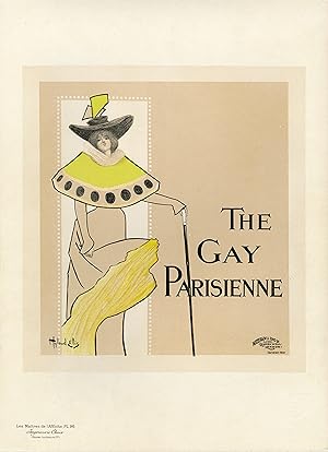 "THE GAY PARISIENNE" Litho par HYLAND ELLIS / Imp. CHAIX Paris (1896) / Planche originale Les Maî...