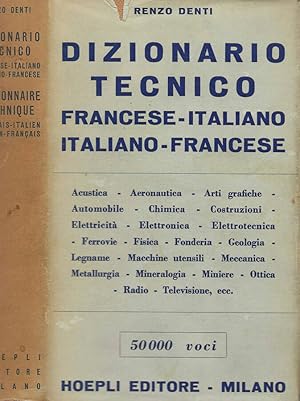 Bild des Verkufers fr Dizionario Tecnico Francese-Italiano Italiano-Francese zum Verkauf von Biblioteca di Babele