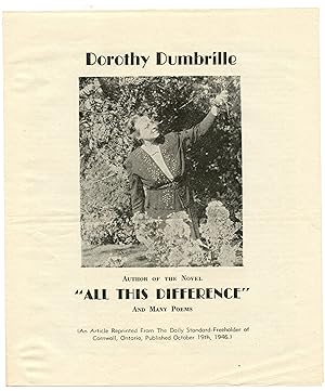 Dorothy Dumbrille promotional flyer