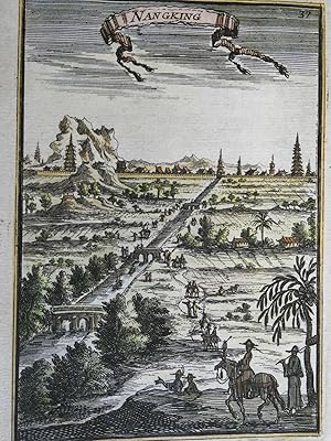 Nanking Qing China Nanjing Porcelain Tower Pagodas City View 1683 Mallet print