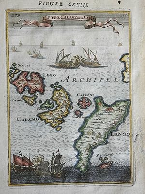 Leros Kalymnos Dodecanese Islands Aegean Sea Greece Greek 1683 Mallet map