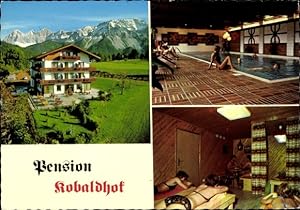 Ansichtskarte / Postkarte Ramsau am Dachstein Steiermark, Pension Kobaldhof, Schwimmbad, Außenans...