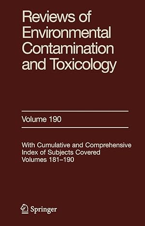 Bild des Verkufers fr Reviews of Environmental Contamination and Toxicology 190 zum Verkauf von moluna