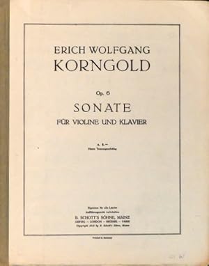 Bild des Verkufers fr Sonate fr Violine und Klavier. Op. 6 zum Verkauf von Paul van Kuik Antiquarian Music