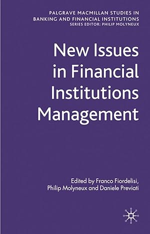 Bild des Verkufers fr New Issues in Financial Institutions Management zum Verkauf von moluna