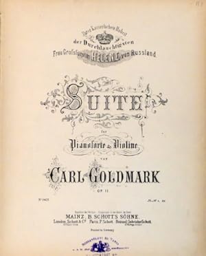 Bild des Verkufers fr Suite fr Pianoforte & Violine. Op. 11 zum Verkauf von Paul van Kuik Antiquarian Music