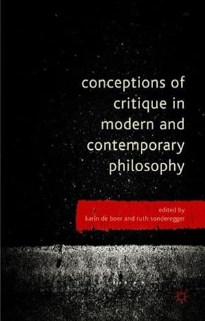 Seller image for Conceptions of Critique in Modern and Contemporary Philosophy for sale by moluna